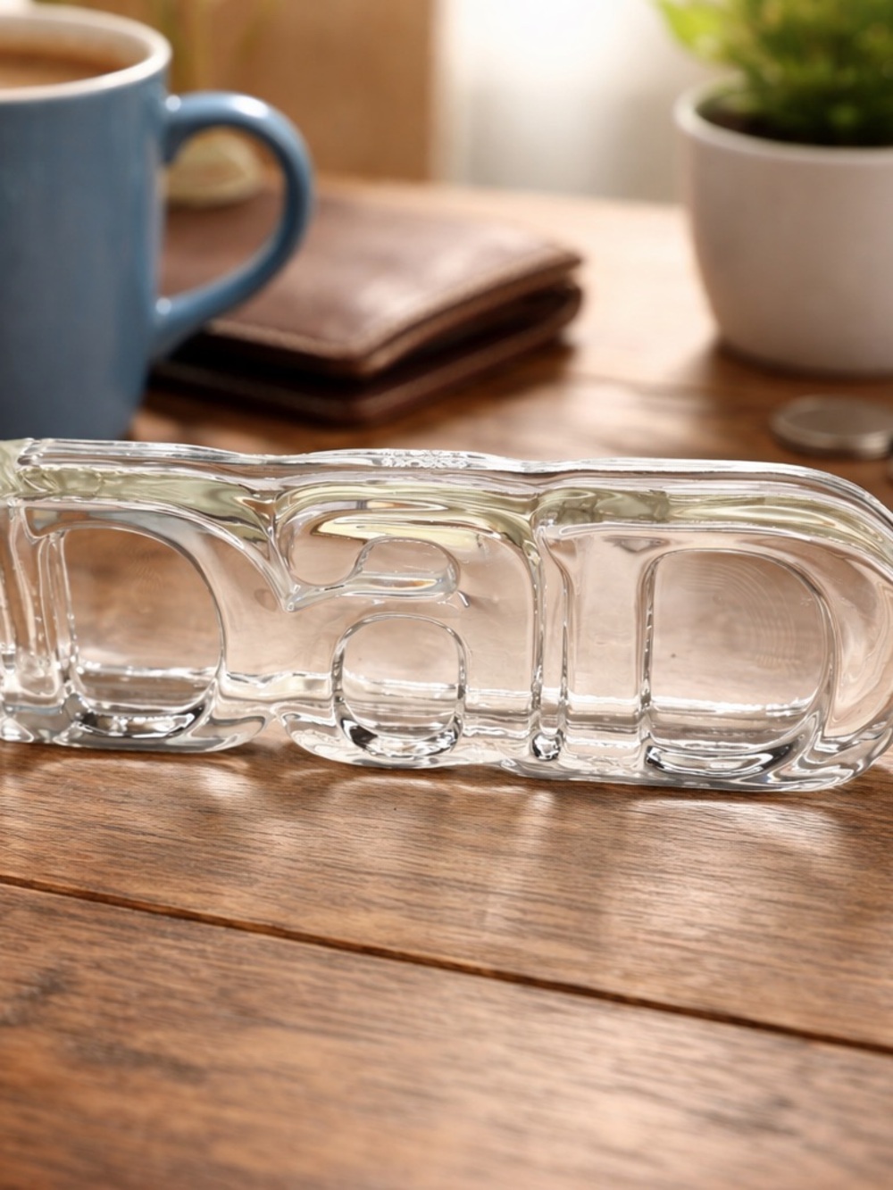 Clear Glass 'DAD' Decorative Accent